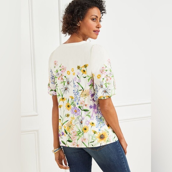 Talbots Split Neck Popover - Spectacular Floral XS 100% Cotton - Picture 11 of 11